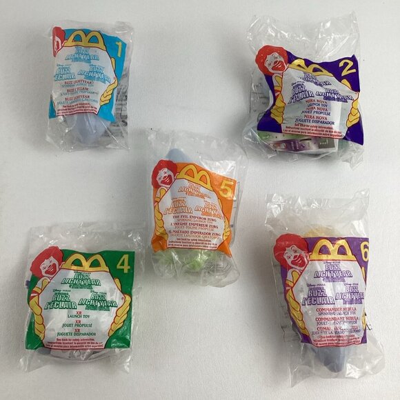 Disney Buzz Lightyear Star Command McDonald's Launcher Toy Lot Vintage 2001 New